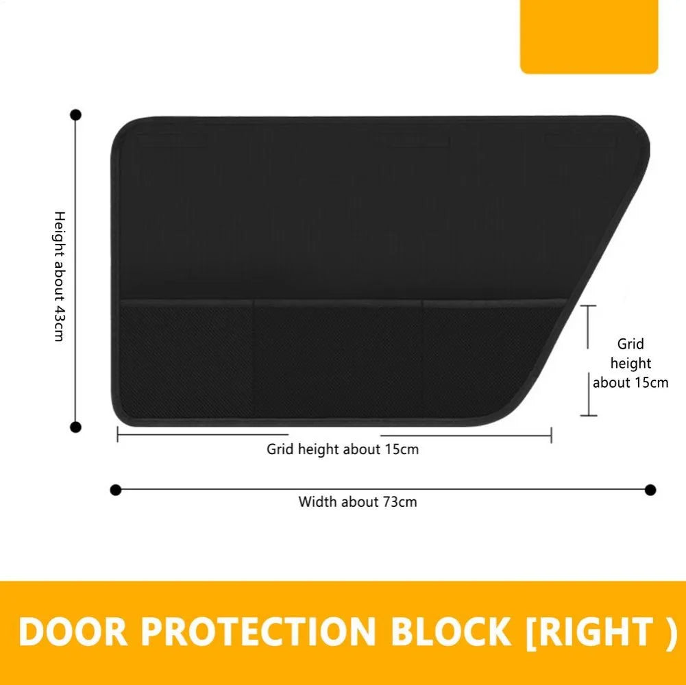 Scratch Resistant Car Door Mat with Oxford Fabric Mesh Storage Pocket and Water Resistant Design for Pet Owners Oasis Select