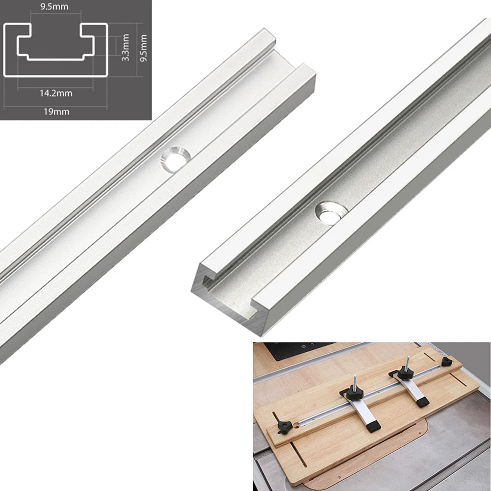 1Pc T-Slot Track 300-600MM Woodworking Chute Rail 19x9.5mm Miter Jig Tools For Woodworking Router Hand Tools Oasis Select