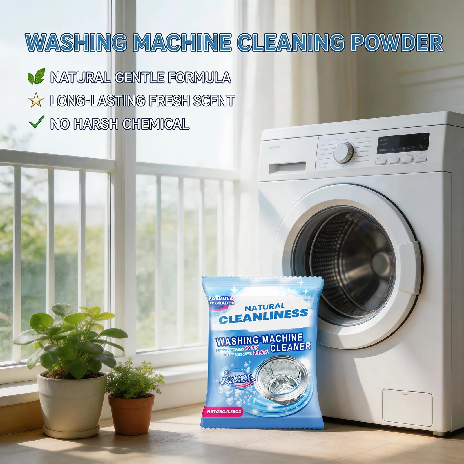 Washing Machine Cleaning Powder Decontamination and Deodorization Remove Dirt Fast Dissolving Laundry Washer Drum Cleaner Oasis Select