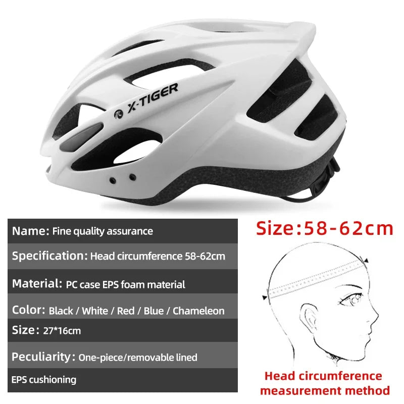 X-TIGER Cycling Helmet LED Tail Light Breathable One-piece Mountain Road Sports Bicycle Helmet Rechargeable with Brim Design Oasis Select