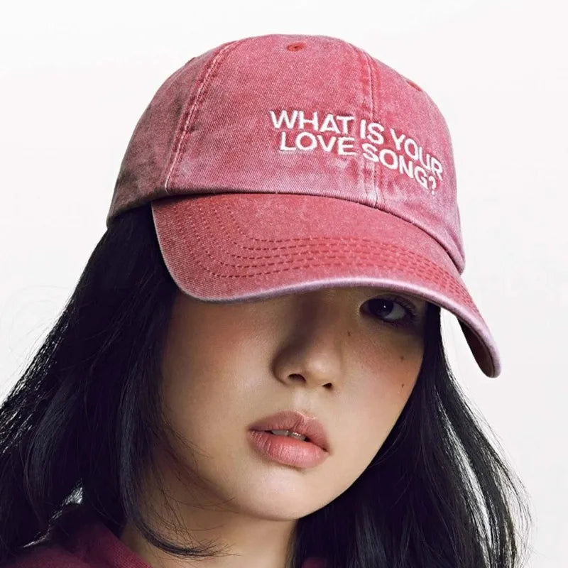Vintage Washed Cotton Baseball Cap Distressed Printed Soft Denim Hat Retro Casual Headwear for Daily Matching Men and Women Oasis Select