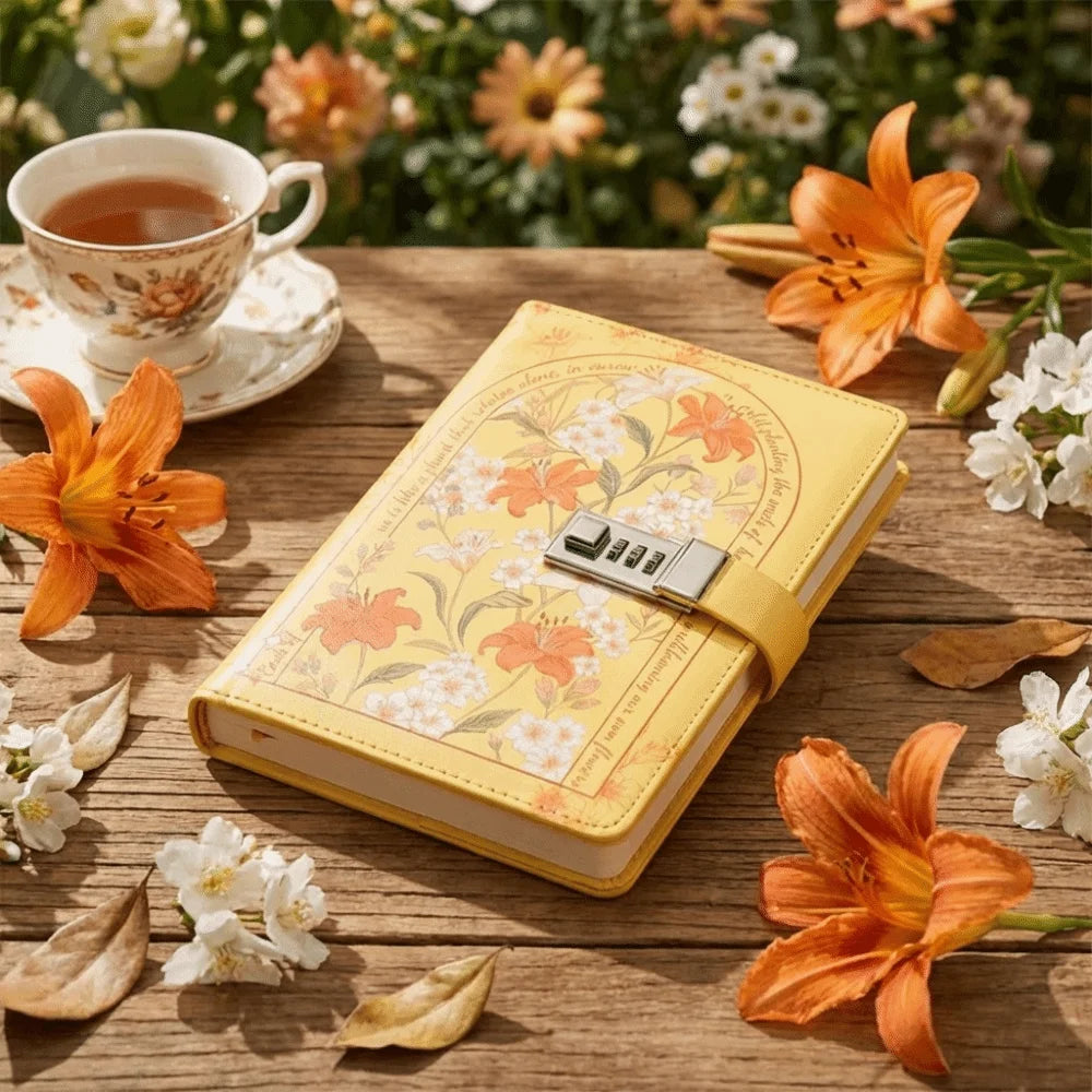 Secure Lock Design Password Lock Notebook Simple Elegant Appearance Stylish Delicate A5 Notebook Compact Size Oasis Select