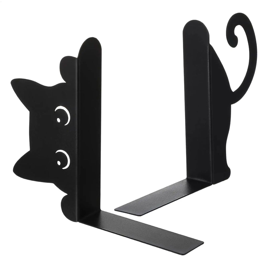 Cat Bookends 2Pcs Cat Book Ends Heavy Book Stand Shelf Book rack Iron Bookends Stand Organizer Book Home Desktop Decor Oasis Select