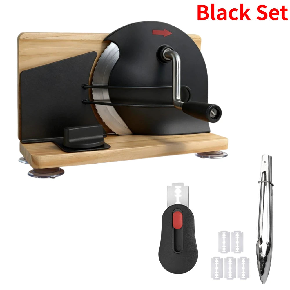 Homemade Bread Tool Set - 5-20mm Adjustable Thickness Manual Bread Cutter + Dough Scribing Tool + Bread Clamp Bakery Supplies Oasis Select Black Set