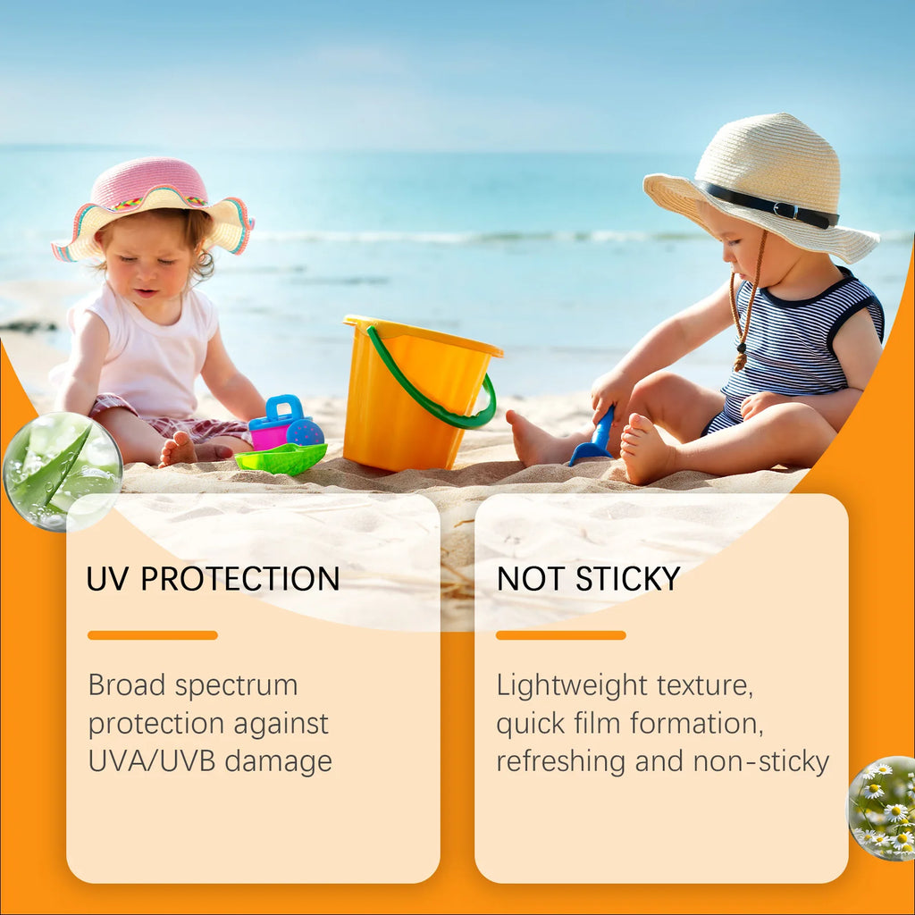 SPF 50+ Children Mild Sunscreen Cream Not Irritating Prevent UVA/UVB Sunburn Refresh Moisturize Nourish Children Sunscreen Cream Oasis Select