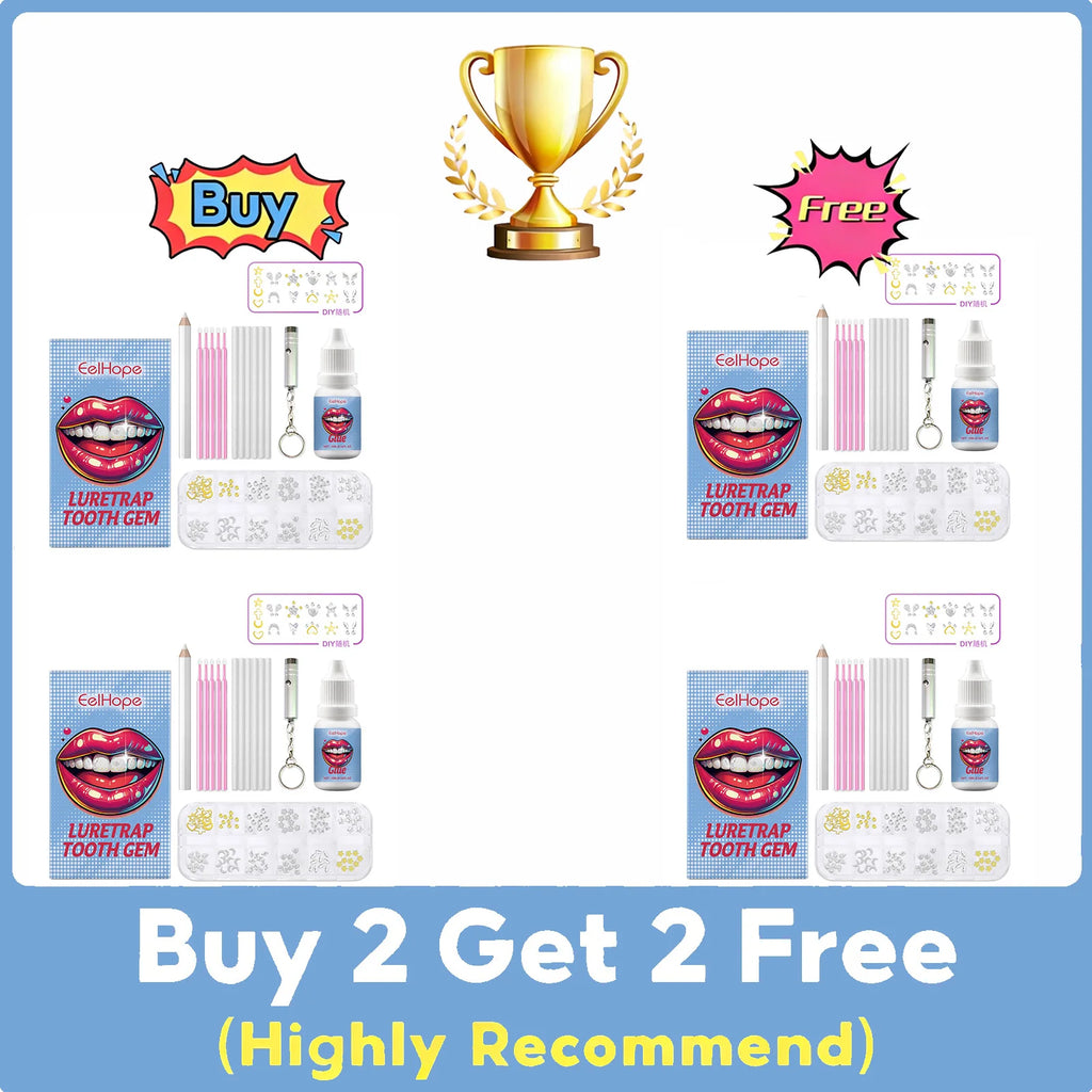 DIY Tooth Gems Kit – 120 Crystal Teeth Jewels + UV Glue Tooth Gem Kit Oasis Select 4set