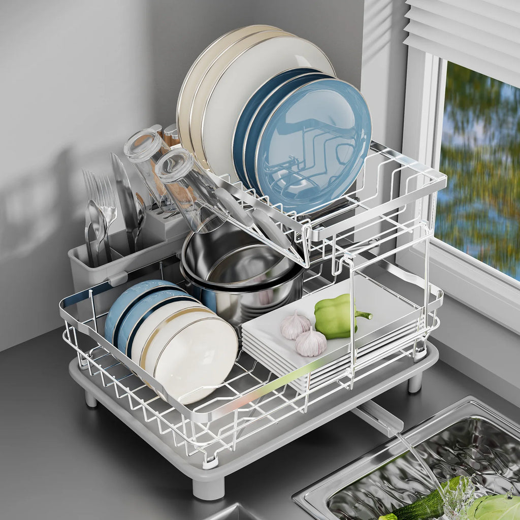 Kitchen Shelf Stainless Steel Dish Drain Rack Sink Side Storage Rack Cutlery Rack Drain Basket Oasis Select