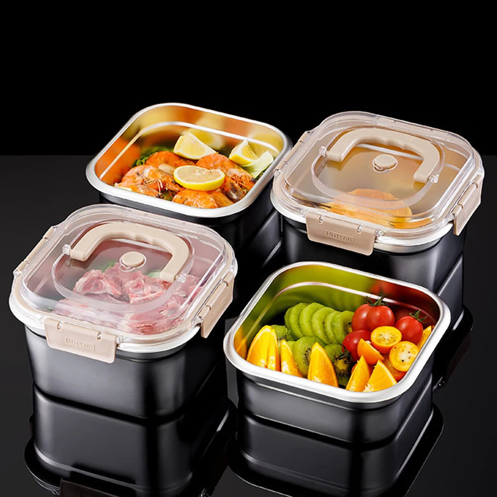 Stainless Steel Leak-Proof Food Storage Box with Handle