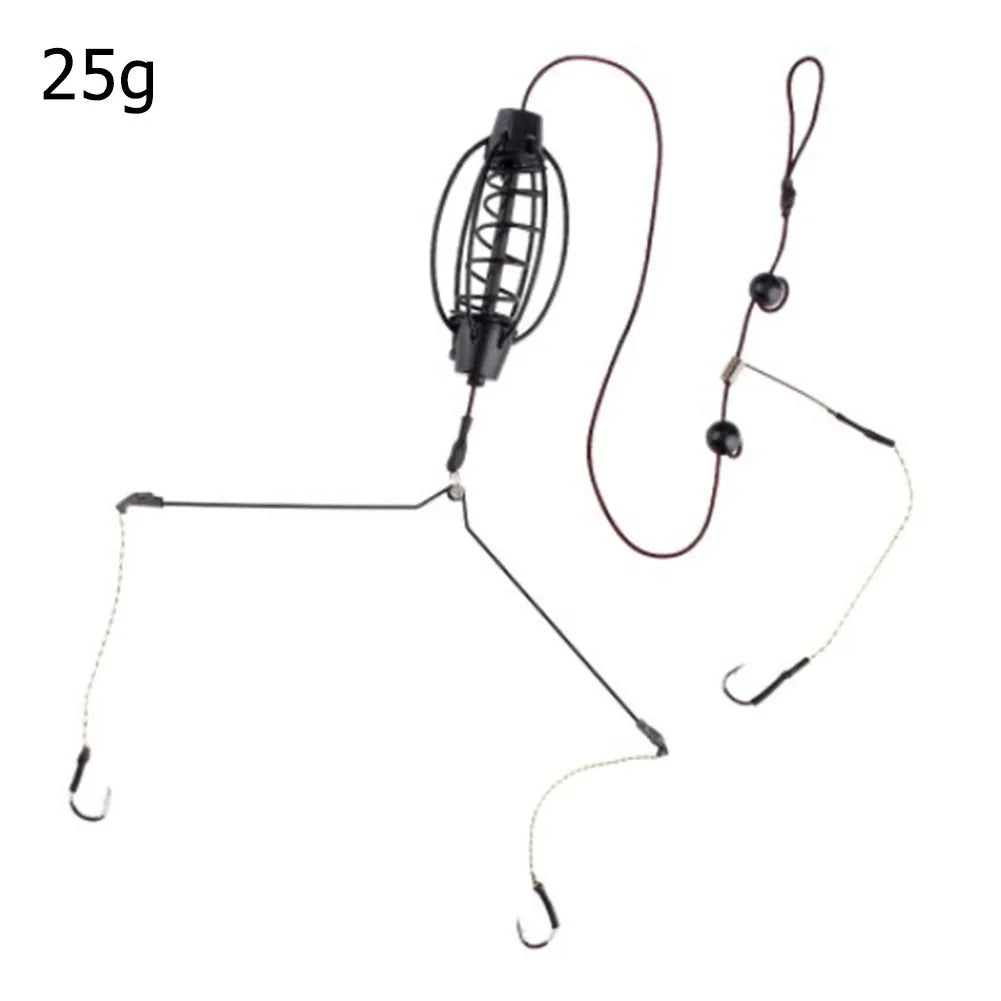 1PCS Carp Fishing Feeder European Carp Fishing Cages Hook Rig Set Inline Method Feeder Tackle Nest Spring Hook Fishing Equipment Oasis Select 25g