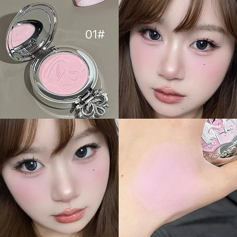NICEKEY Pink Ballet Matte Blush Powder | Long-Lasting Contour