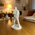 3D Printed Rapper Figurine Hip Hop Singer Action Figure Collectible Statue Desk Decoration Gift Miniature Statue Music Fans Oasis Select Pure White