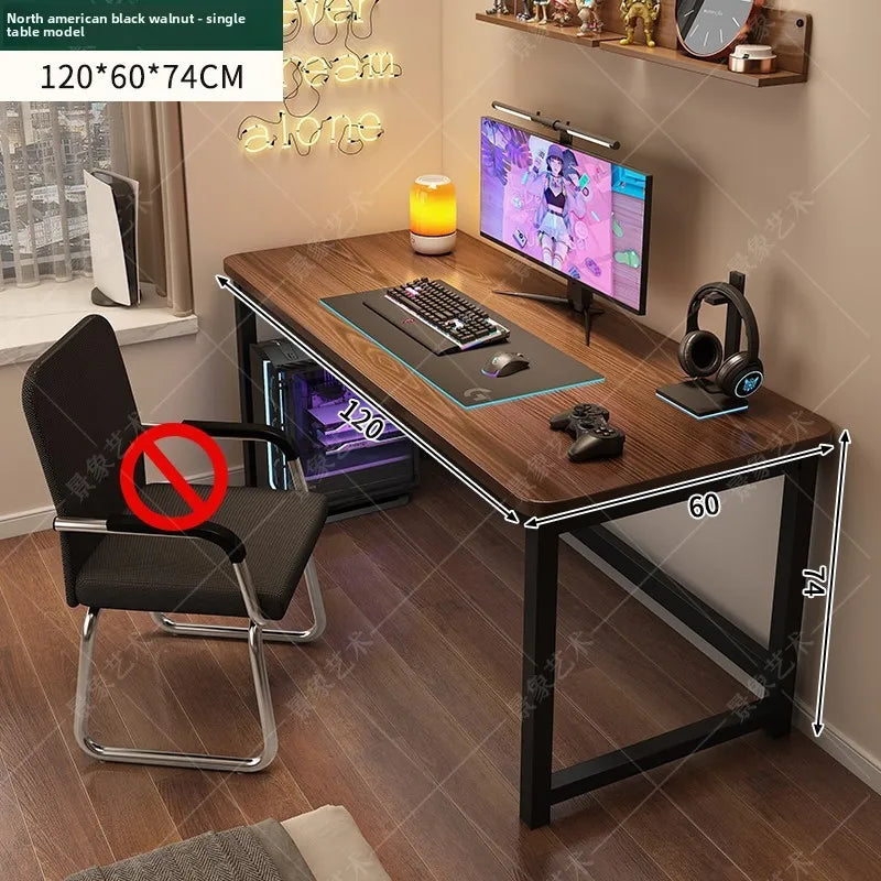 Computer desk Desktop study desk Long workbench E-sports table and chair desk Oasis Select Black Walnut-120cm