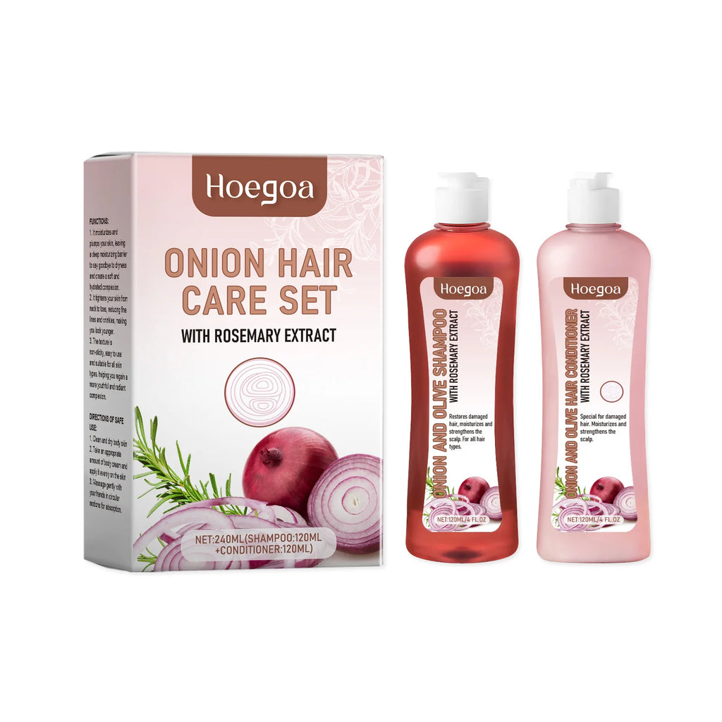 Onion Rosemary Shampoo and Conditioner Sets Anti Hair Loss Improve Rough Frizz Prevent Breakage Repair Damaged Hair Care Product Oasis Select 1set boxed