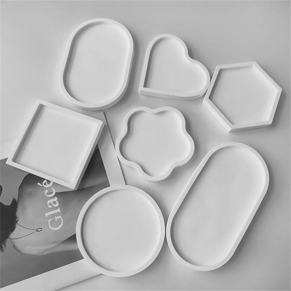DIY Oval Tray Mold Storage Box Silicone Mold Oval Coaster Crystal Mold Ashtray Cement Flower Pot Mold Resin Casting Plaster Mold Oasis Select