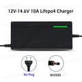 12V 10A Smart LiFePO4 Battery Charger 14.6V 4S AC110-240V