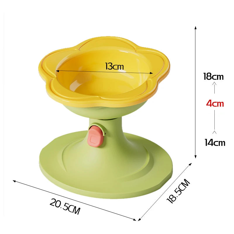 Reliable Stand-up Ceramic Cat Bowl with Pretty Floral Design; Pet Food and Water Dish for Neck Wellness Oasis Select A8