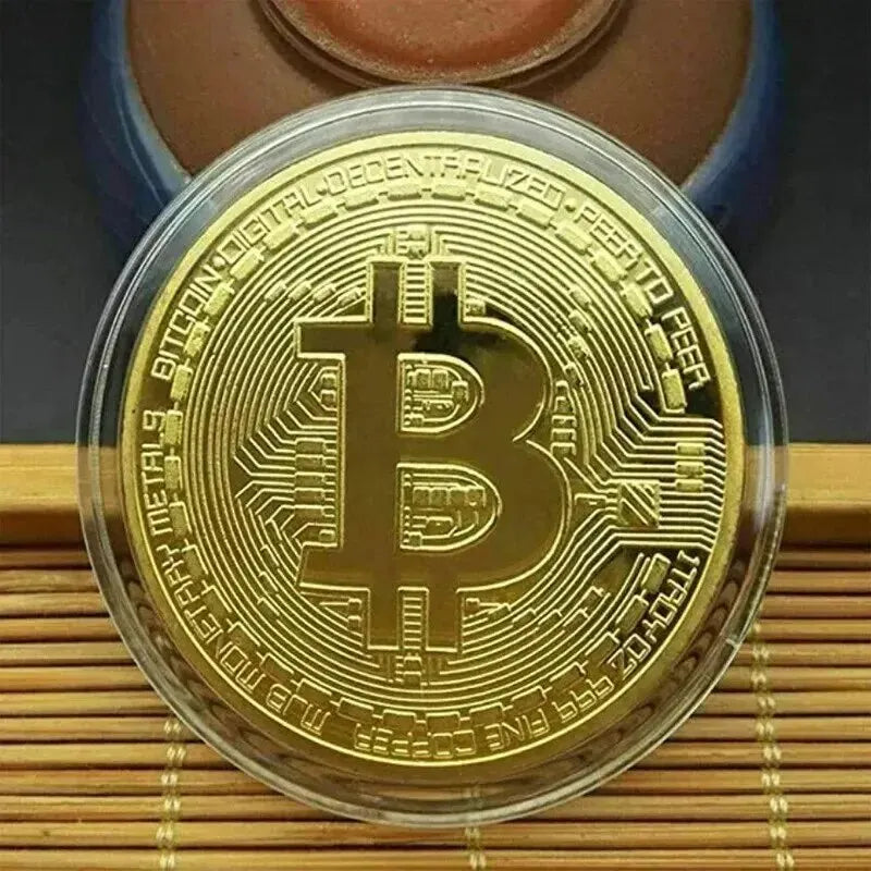 Gold Plated Bitcoin Commemorative Coin | Crypto Collector Gift Commemorative Coin Oasis Select Special Coin