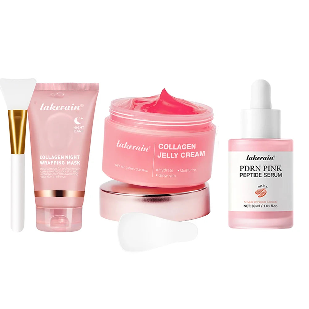 4pcs/set Collagen Jelly Cream Peel-Off Mask Salmon Collagen essence Collagen Overnight Facial Mask Wrapping Firming Moisturizing Oasis Select 4pcs1set