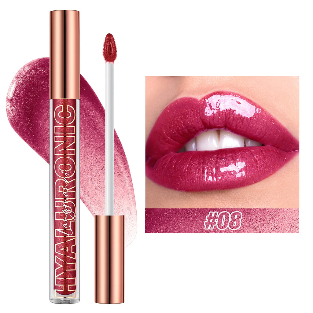 Hyaluronic Acid Glitter Lip Gloss – 8 Shades | Langmanni