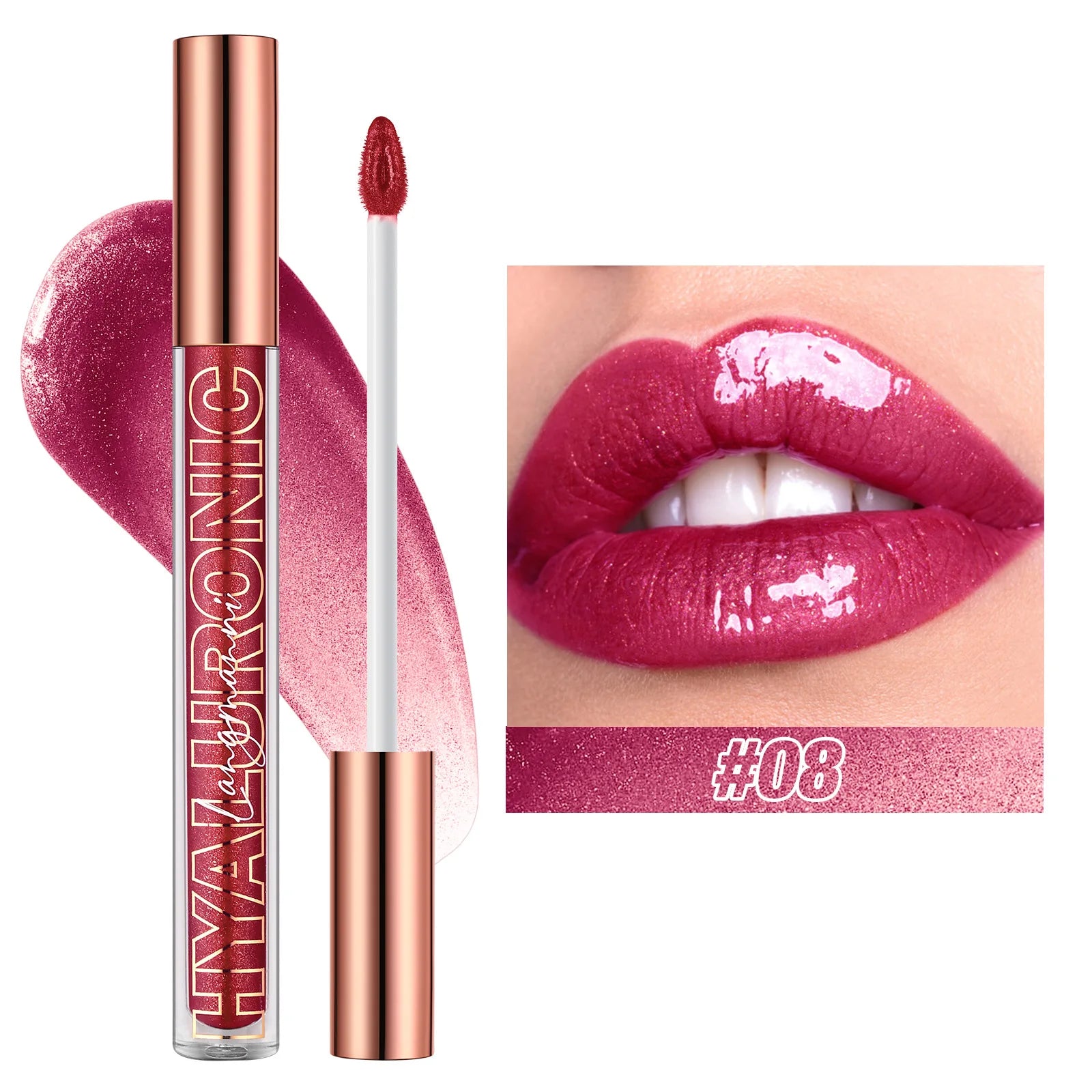 Hyaluronic Acid Glitter Lip Gloss – 8 Shades | Langmanni