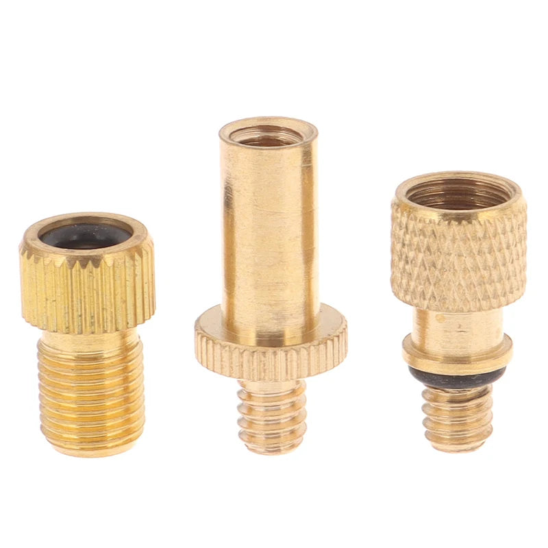 Bicycle Valve Adaptors For Road & MTB Bike Tire Pump Copper Inflator Pump Nozzle Kit Presta Schrader Valve Adapter Tube Oasis Select One Size