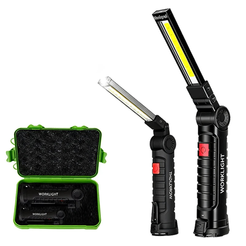 New Portable COB LED Flashlight USB C Rechargeable Work Light Magnetic Lantern Hanging Lamp with Built-in Battery Camping Torch Oasis Select W51 W52 Box