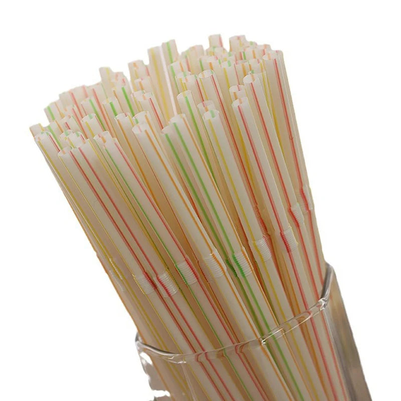 100Pcs Colorful Bendable Straw Drinking Kunststof Straw for Milk Tea Bar Party Rietjes Drinking Wedding Kitchen Beverage Straws Oasis Select