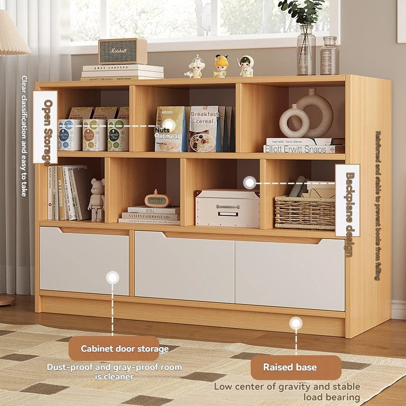 Bookshelf floor to ceiling household multifunctional storage rack living room large capacity multi-layer display cabinet simple Oasis Select