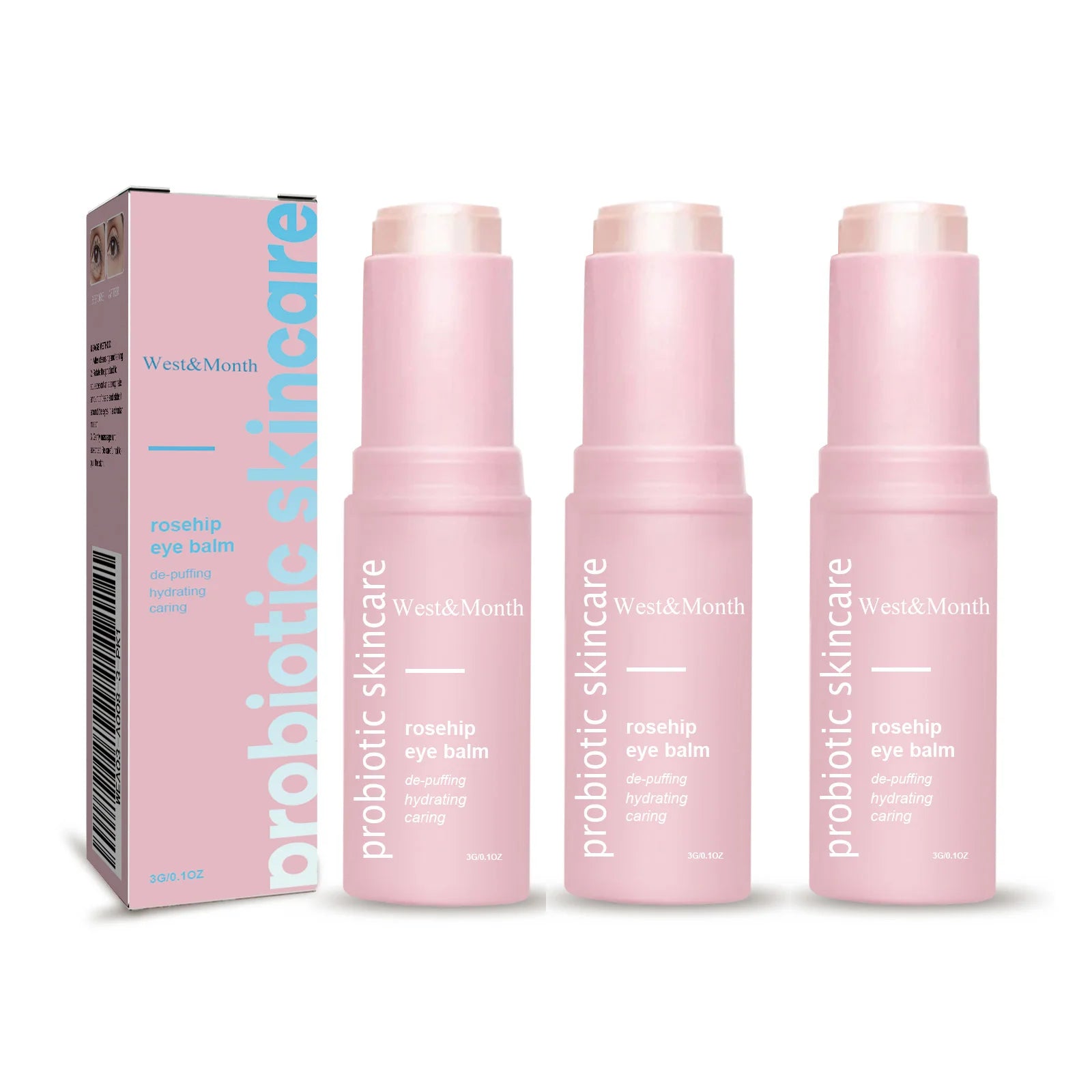 Women Extra Renewing Rosehip Eye Balm Face Lifting Moisturizing Balm Stick Fine Lines Removal Hyaluronic around the Eye Care15ml Oasis Select 3pcs