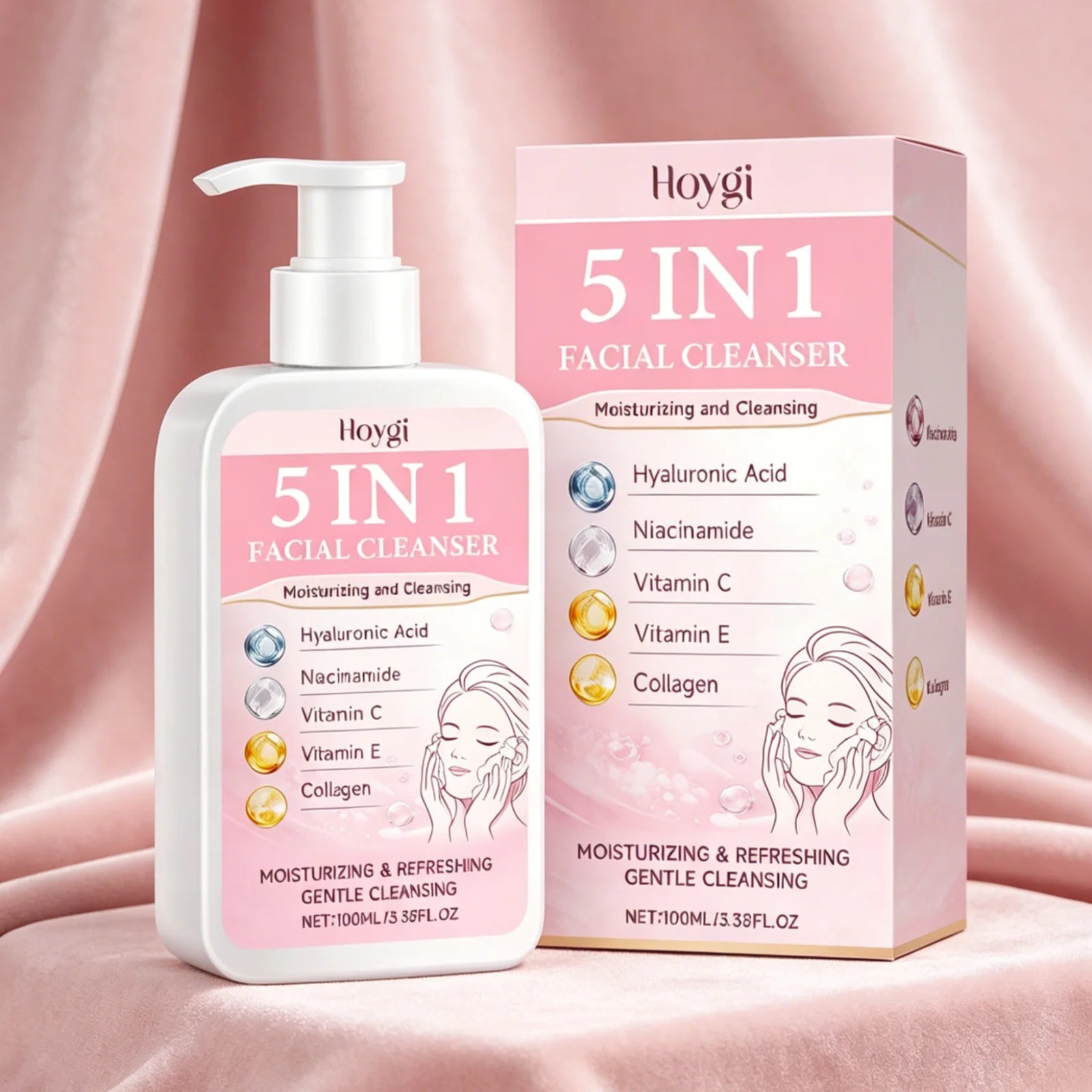 Hoygi 5-in-1 Facial Cleanser – Oil Control & Brightening Foam Facial Cleanser Oasis Select