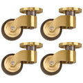360 Degree Rotation Brass Casters Whisper-Quiet Operation Brushed Brass Finish Brass Wheels For Coffee Tables Caster Wheels Set Oasis Select China Mainland
