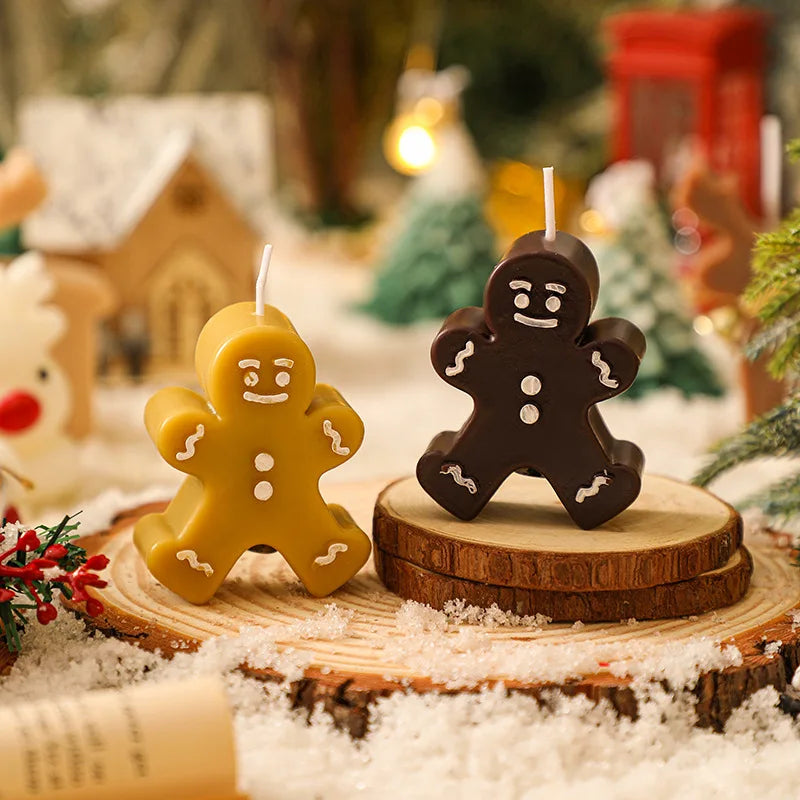 Christmas Gingerbread Man Decorative Scented Candle Creative Shape Souvenir Small Gift Item Scented Candle Oasis Select