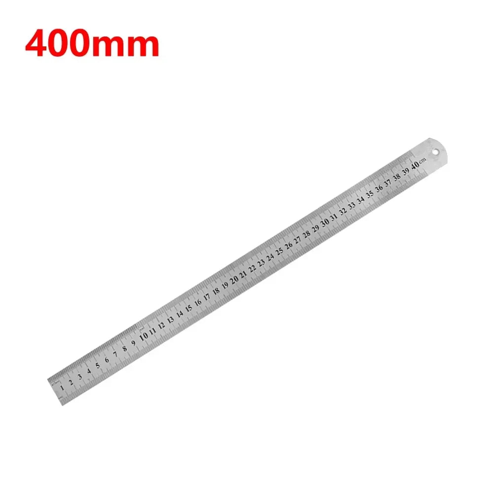150mm-500mm Metal Scale Stainless Steel Straight Ruler Measuring Stationery Drafting Accessory Hand Tool School Office Supplies Oasis Select 400mm