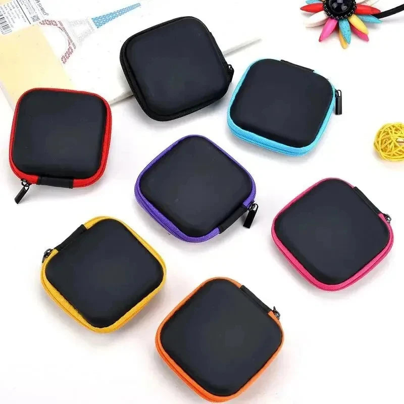 1/3Pcs Zipper Storage Bag For Wired Earphone Data Cable Mini Portable Small Square Bag For AirPods Key Money Bag Protector Case Oasis Select