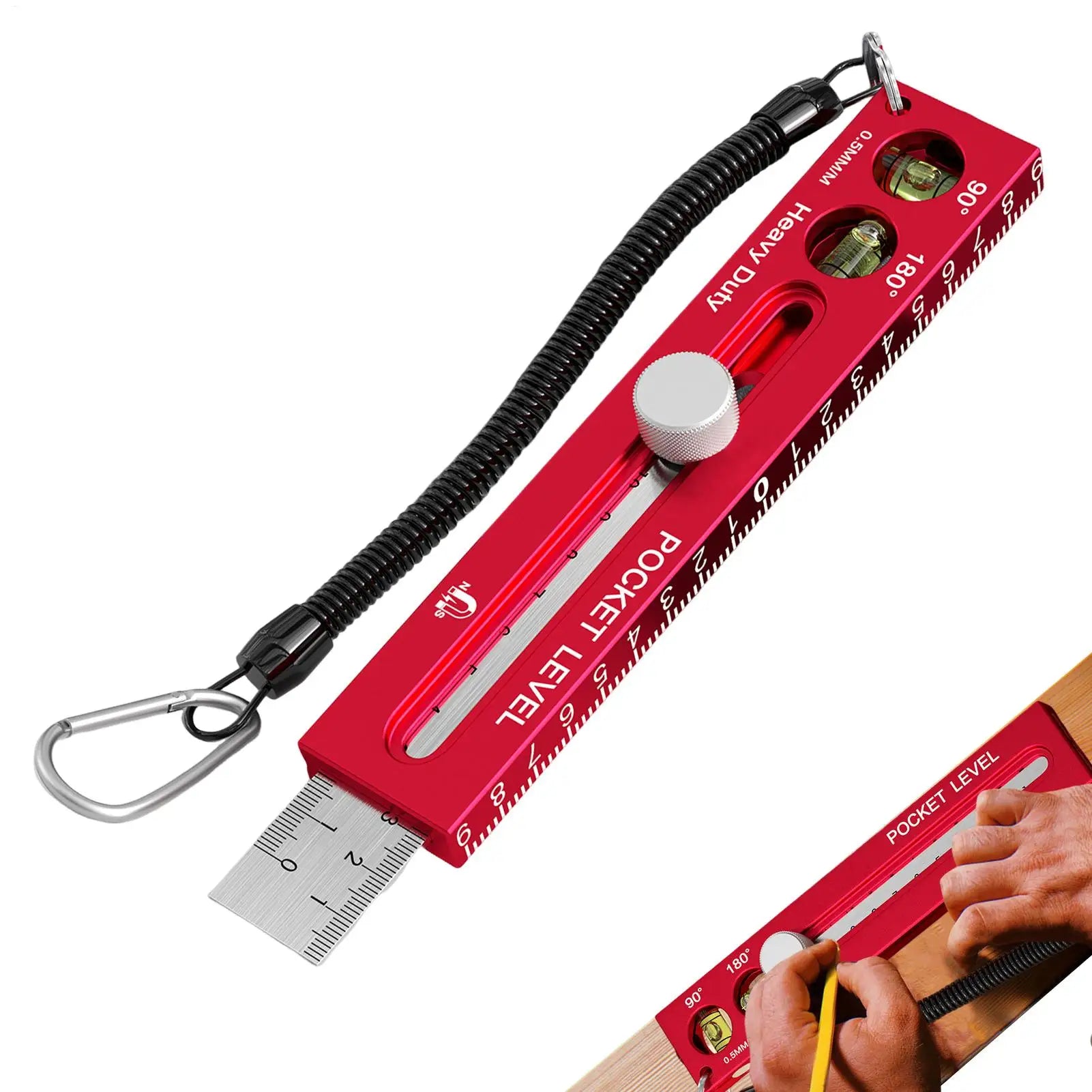 1PC Woodworking Tools Ruler Precision Pocket Ruler Slide Ruler Inch/Metric T-Track Metal Slide Stops Aluminum Precision Rulerler Oasis Select