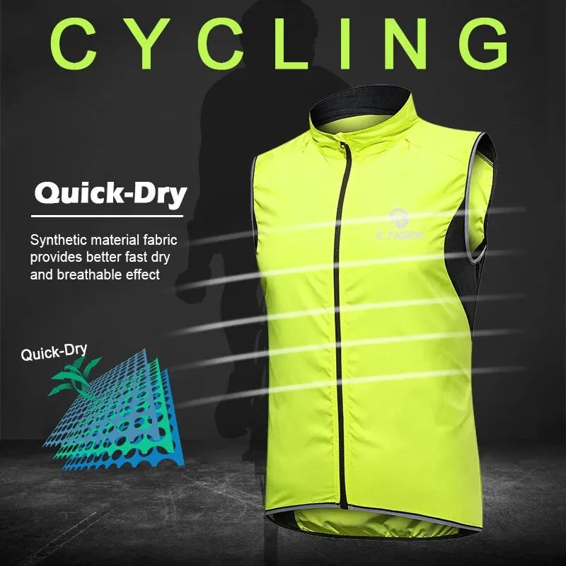 X-TIGER Cycling Vest Sleeveless Bicycle Reflective Windproof Uitra-Light Sun Protection Mountaineering Jacket Cycling Sportswear Oasis Select