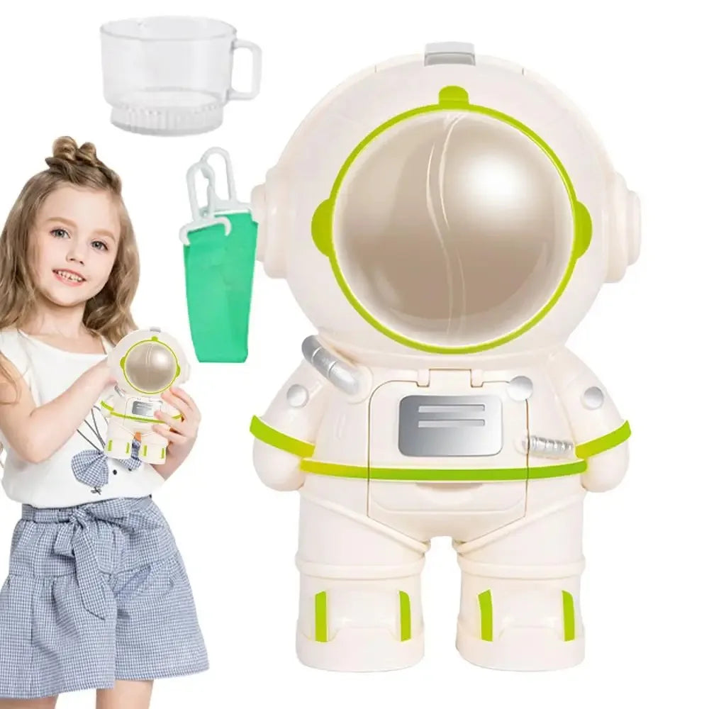 Astronaut Kids Water Bottle 250ml with Strap – Pink & White