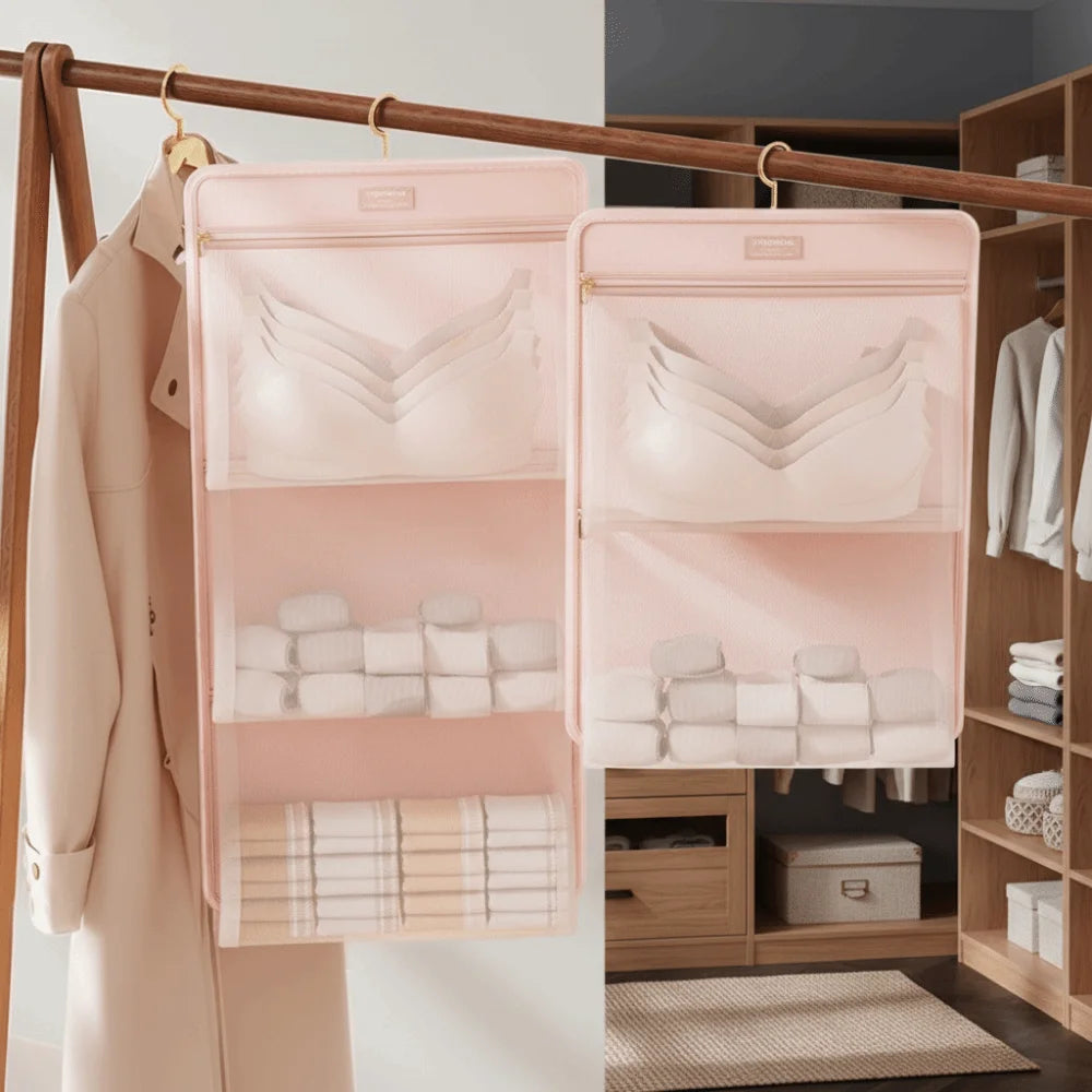 Foldable Hanging Underwear & Socks Storage Bag – Large Capacity
