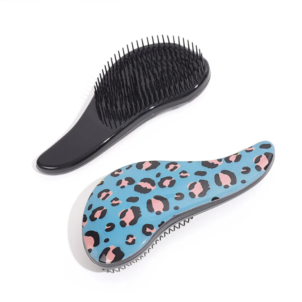 Leopard Print Air Cushion Comb Scalp Massage Comb Wet Dry Detangling Hair Comb Hair Styling Detangler Fast Blow Drying Hairbrush Oasis Select blue