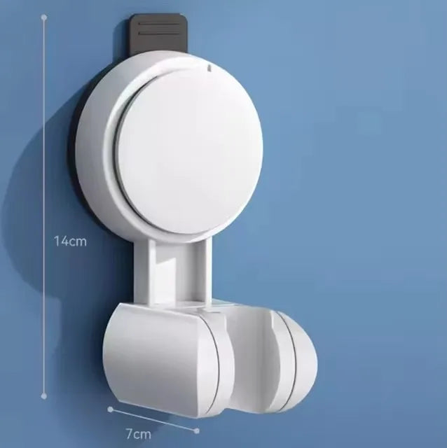 Universal Shower Head Holder No Drill Showerhead Bracket Adjustable Wall Mounted Holder for Bathroom Accessories Stable Rotation Oasis Select White