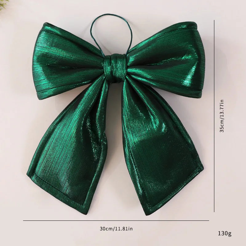 25cm Glitter Christmas Bow Decoration | Xmas Tree Pendant