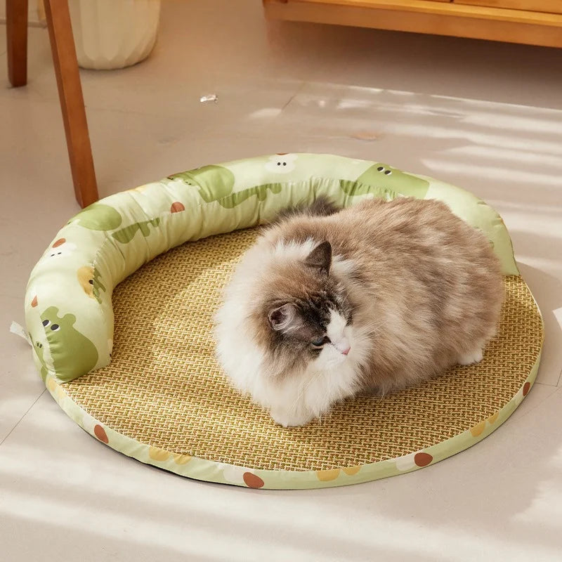 Summer Mat Cat Nest Can Be Disassembled and Washed Pet Sofa Cat Bed Four Seasons General Cooling Kennel Mat Oasis Select