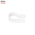 100PCS R-Type Nylon Cable Clamp Plastic P Clips Black Nylon Fasteners Cable Mounting Fix Hardware Electrical Fittings Durable Oasis Select white-13.2mm