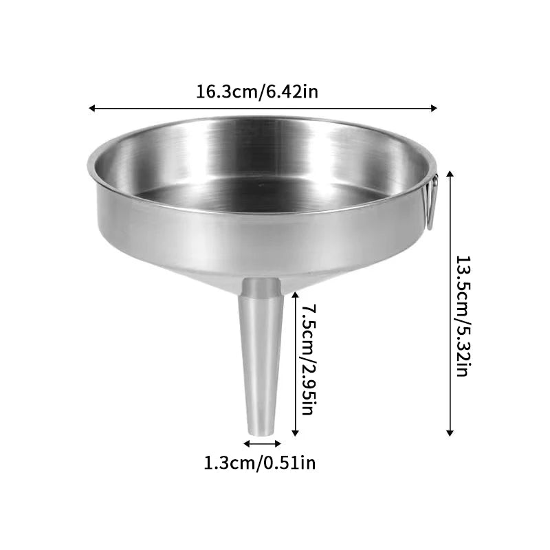 Wide Mouth Metal Funnel Kitchen Accessory for Canning Oil Wine Beer Pouring into Bar Flask Oasis Select 16cm