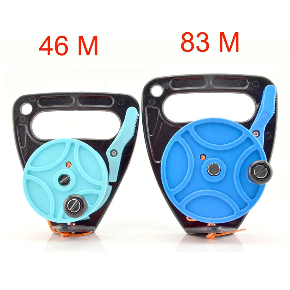 150 272FT Scuba Diving Reel Spool Finger Line Retractable Reels With handle Stopper for Snorkeling Underwater Water Sports Gear Oasis Select