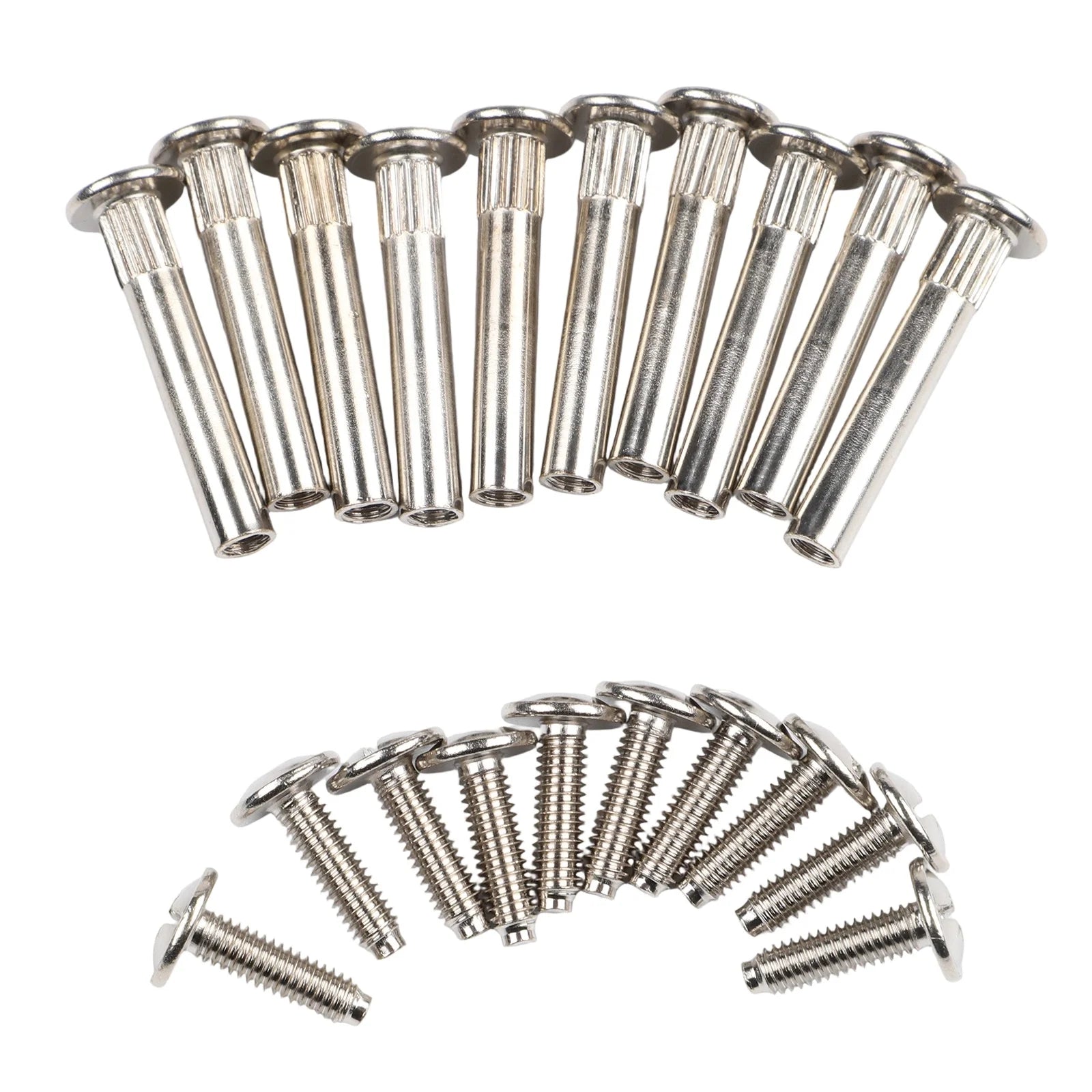10Pcs M5 M8 Splint Nut Male-Female Snap Rivet Butt Screw Nut Kitchen Furniture Cabinet Childrens Bed Connectors Bolt Oasis Select M5
