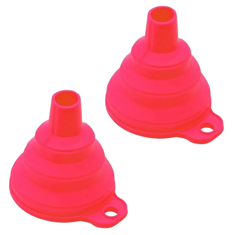 1/2pcs Foldable Funnel Silicone Foldable Portable Funnel For Fuel Funnel Beer Oil Kitchen Accessories Tools Free Delivery Oasis Select red-2pcs-small