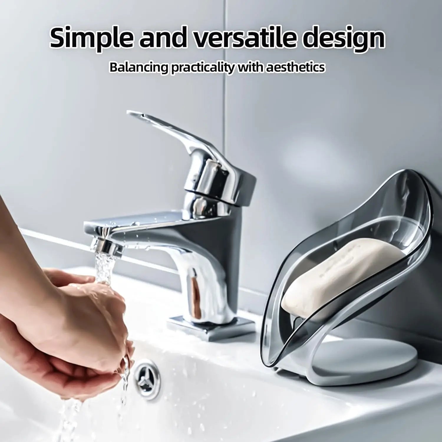 2pcs Self Draining Soap Dish with Suction Cup Jaboneras Para Baños Modernos Leaf Design Bar Soap Dish for Shower Sink Kitchen Oasis Select