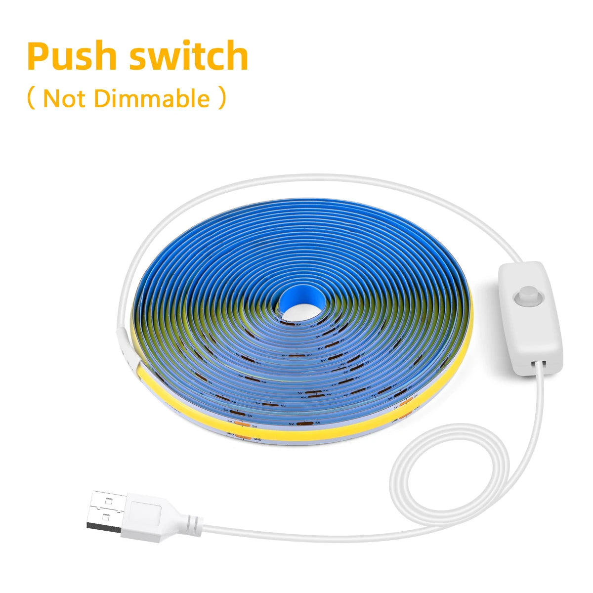1-8pcs USB 5V COB LED Strip Light With Hand Sweep Sensor/Touch Dimmer/Key Switch LED Tape DIY Bedroom Kitchen Cabinet Backlight Oasis Select Key Switches White 5m|8PCS Lamp