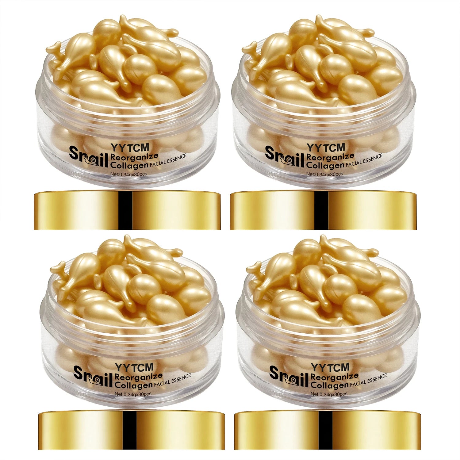 Snail Collagen Serum Capsules – Hydrating, Firming & Squalane Face Serum Capsules Oasis Select 4 Bottles 30capaules